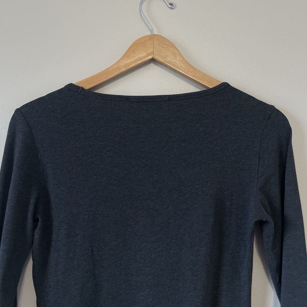 Peruvian Connection Gray Long Sleeve Pima Cotton T-Shirt Size S Basic Capsule - Picture 5 of 11